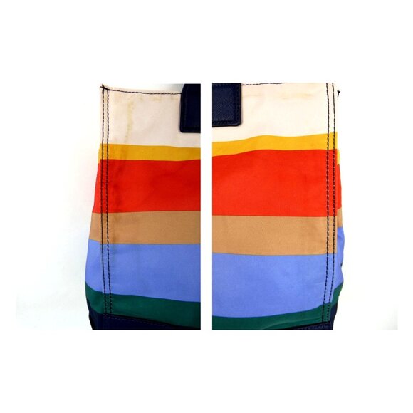 Tory Burch Striped Foldable Nylon Tote - Picture 11 of 13
